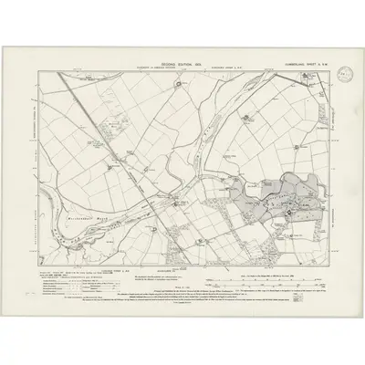 1899 Map of Cumberland X.SW, 1946 Print