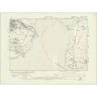 1922 Map of Cumberland XC.NE, 1927 Print