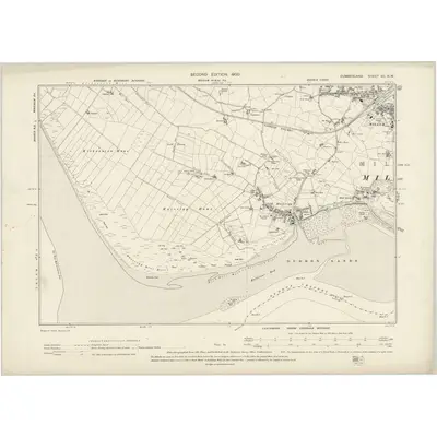 1897 Map of Cumberland XC.NW, 1900 Print