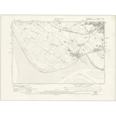1922 Map of Cumberland XC.NW, 1927 Print