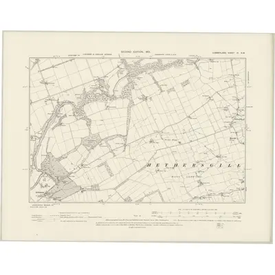 1899 Map of Cumberland XI.NW, 1901 Print