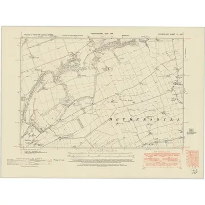 1948 Map of Cumberland XI.NW, 1952 Print