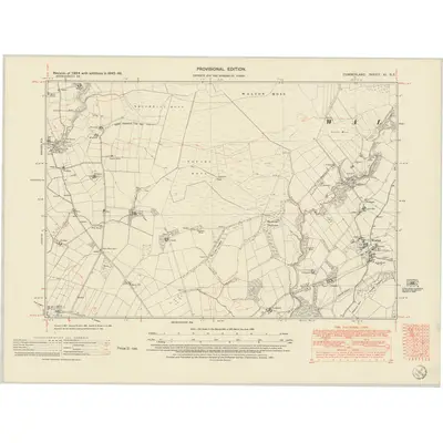 1945 Map of Cumberland XI.SE, 1951 Print