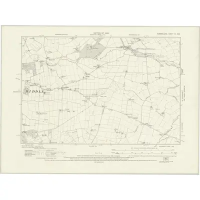 1924 Map of Cumberland XI.SW, 1926 Print