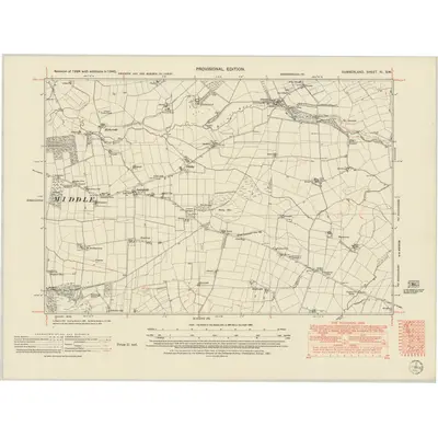 1945 Map of Cumberland XI.SW, 1951 Print