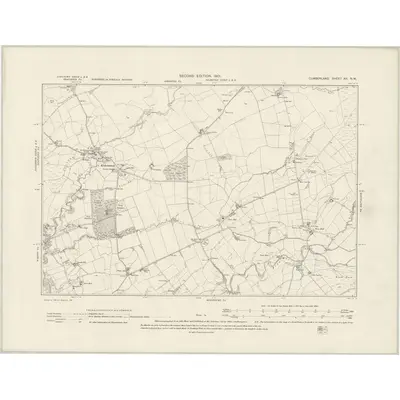 1899 Map of Cumberland XII.NW, 1901 Print