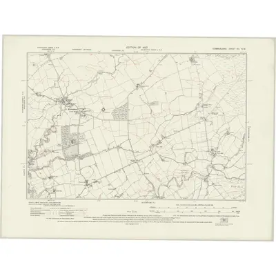1924 Map of Cumberland XII.NW, 1927 Print