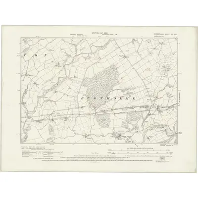 1924 Map of Cumberland XII.SW, 1926 Print