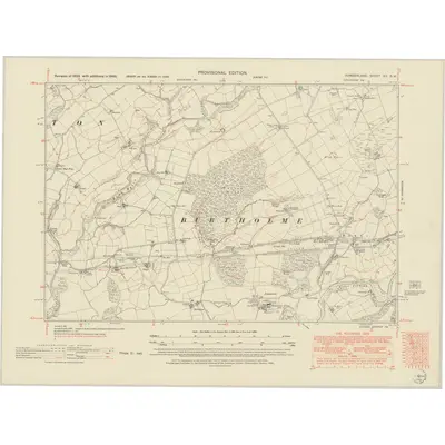 1946 Map of Cumberland XII.SW, 1952 Print