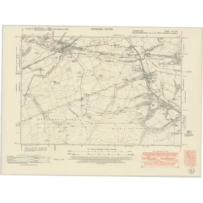 1946 Map of Cumberland XIII.SW, 1951 Print