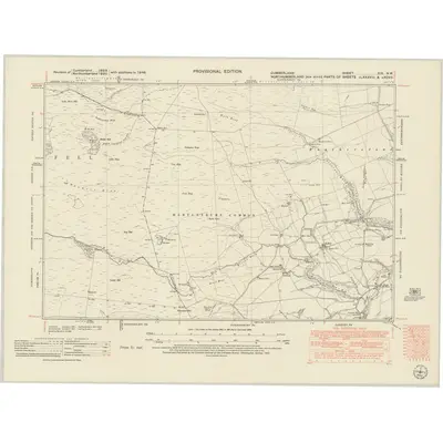 1946 Map of Cumberland XIX.NW, 1952 Print