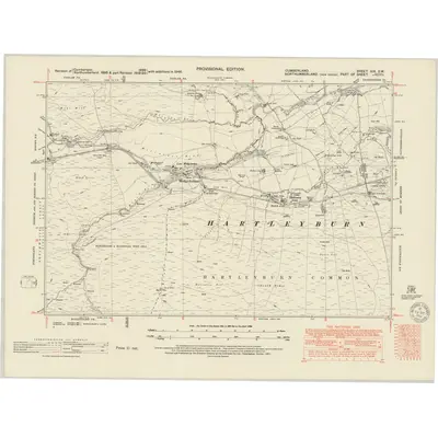 1946 Map of Cumberland XIX.SW, 1951 Print