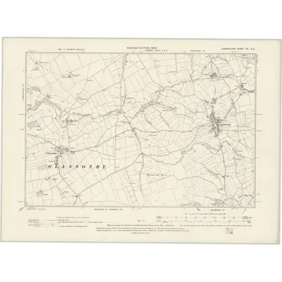 1898 Map of Cumberland XL.SE, 1900 Print