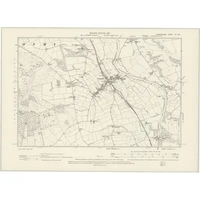 1898 Map of Cumberland XL.SW, 1901 Print
