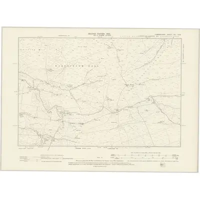 1898 Map of Cumberland XLI.NW, 1900 Print