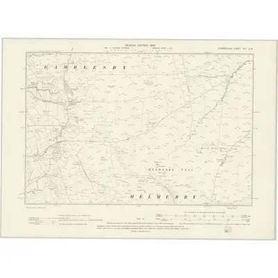 1898 Map of Cumberland XLI.SW, 1900 Print