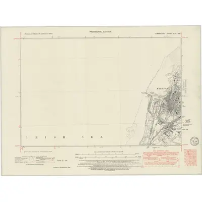 1947 Map of Cumberland XLIV.NE, 1949 Print