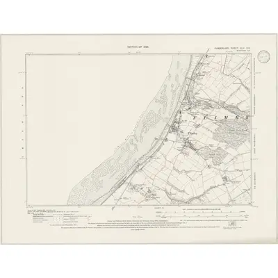 1923 Map of Cumberland XLIV.SE, 1945 Print