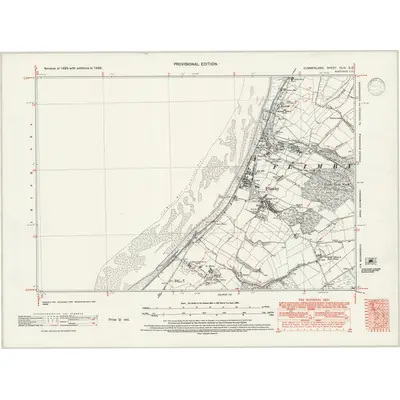 1938 Map of Cumberland XLIV.SE, 1947 Print