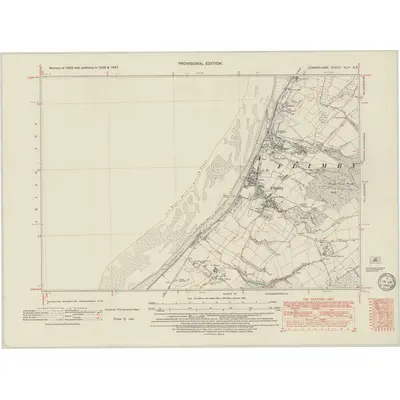 1947 Map of Cumberland XLIV.SE, 1949 Print