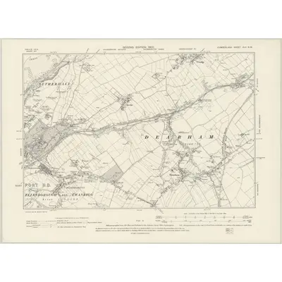 1898 Map of Cumberland XLV.NW, 1900 Print