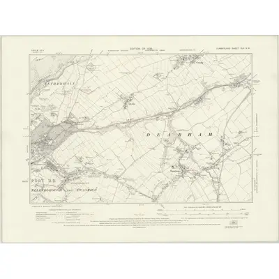 1923 Map of Cumberland XLV.NW, 1926 Print