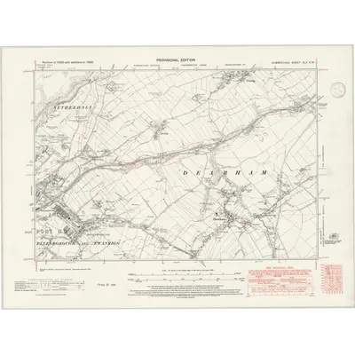1938 Map of Cumberland XLV.NW, 1946 Print