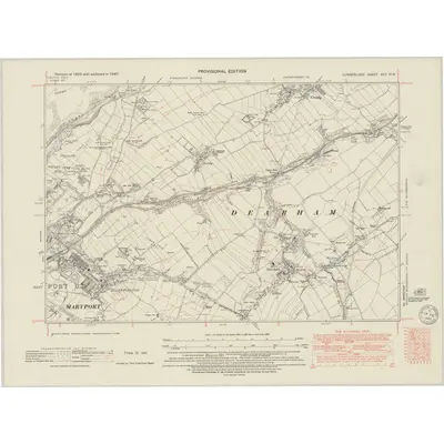 1947 Map of Cumberland XLV.NW, 1949 Print
