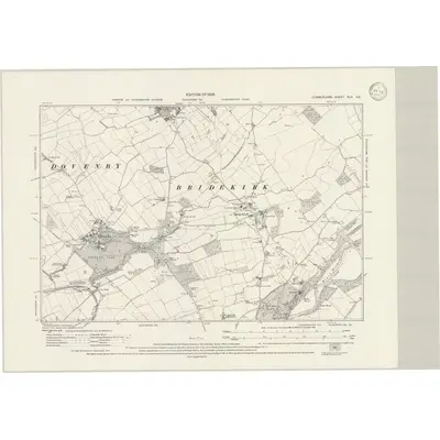 1923 Map of Cumberland XLV.SE, 1945 Print