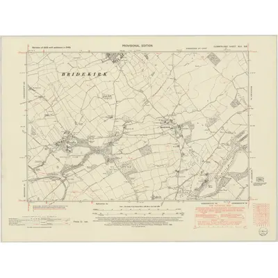1948 Map of Cumberland XLV.SE, 1952 Print