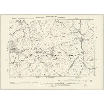 1899 Map of Cumberland XLV.SW, 1900 Print