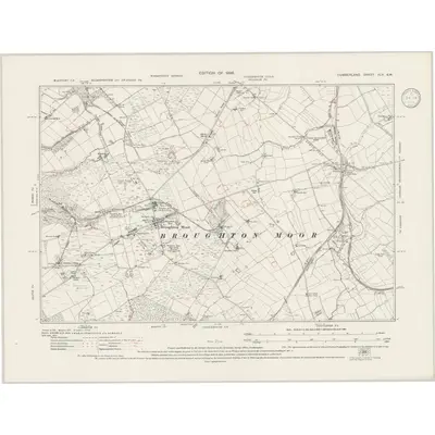 1923 Map of Cumberland XLV.SW, 1945 Print