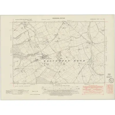 1947 Map of Cumberland XLV.SW, 1949 Print