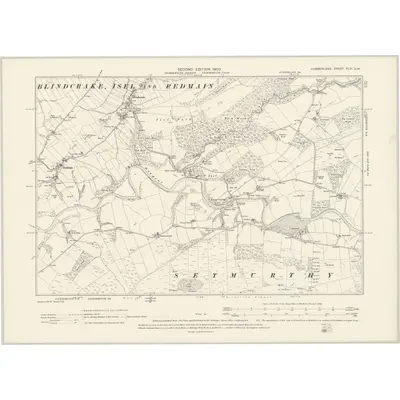 1899 Map of Cumberland XLVI.SW, 1900 Print