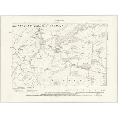 1923 Map of Cumberland XLVI.SW, 1926 Print