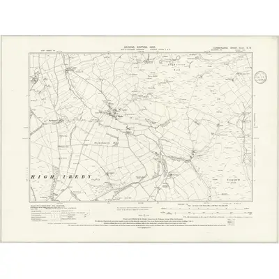 1898 Map of Cumberland XLVII.NW, 1935 Print