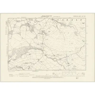 1898 Map of Cumberland XLVII.SW, 1900 Print