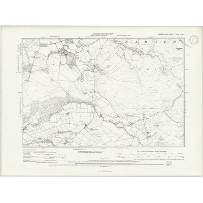 1898 Map of Cumberland XLVII.SW, 1946 Print