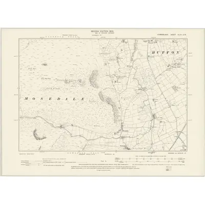 1898 Map of Cumberland XLVIII.SW, 1900 Print