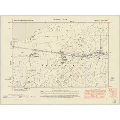 1945 Map of Cumberland XV.SE, 1951 Print