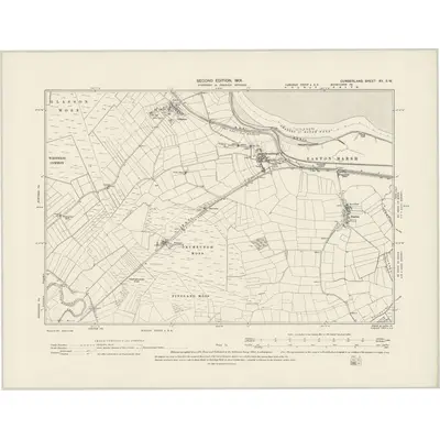 1899 Map of Cumberland XV.SW, 1901 Print