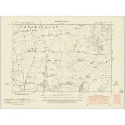 1945 Map of Cumberland XVI.NE, 1951 Print