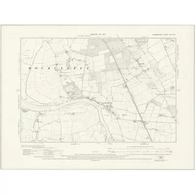1924 Map of Cumberland XVI.NW, 1927 Print