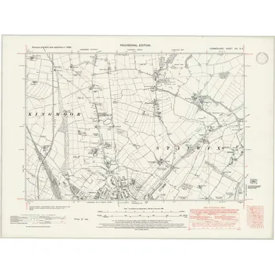 1938 Map of Cumberland XVI.SE, 1947 Print