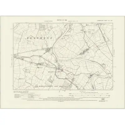 1924 Map of Cumberland XVI.SW, 1926 Print