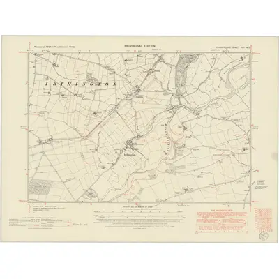 1946 Map of Cumberland XVII.NE, 1952 Print