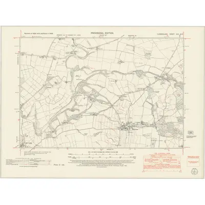 1946 Map of Cumberland XVII.SE, 1952 Print