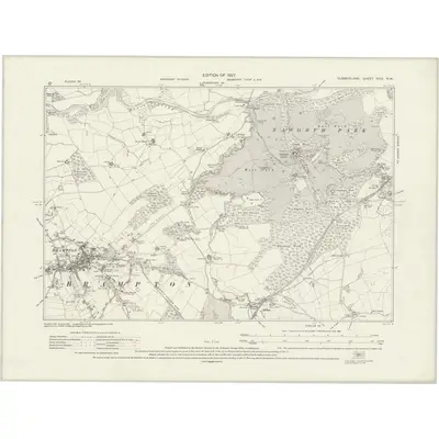 1924 Map of Cumberland XVIII.NW, 1927 Print