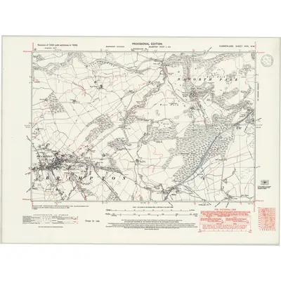 1938 Map of Cumberland XVIII.NW, 1946 Print