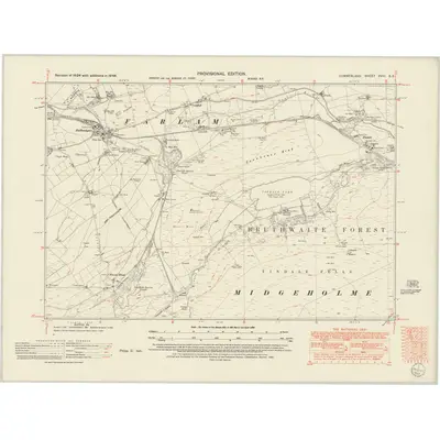 1946 Map of Cumberland XVIII.SE, 1952 Print